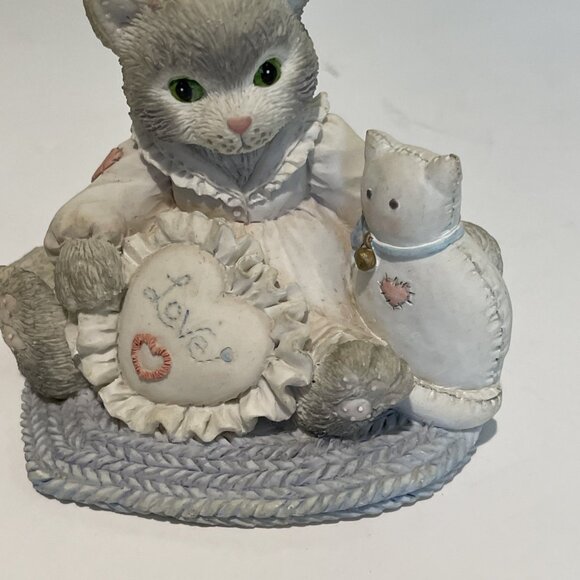 VTG 1993 Calico Kittens Figurine I'm Sew Glad You're Mine Enesco 623512 C1/221 - Picture 3 of 9